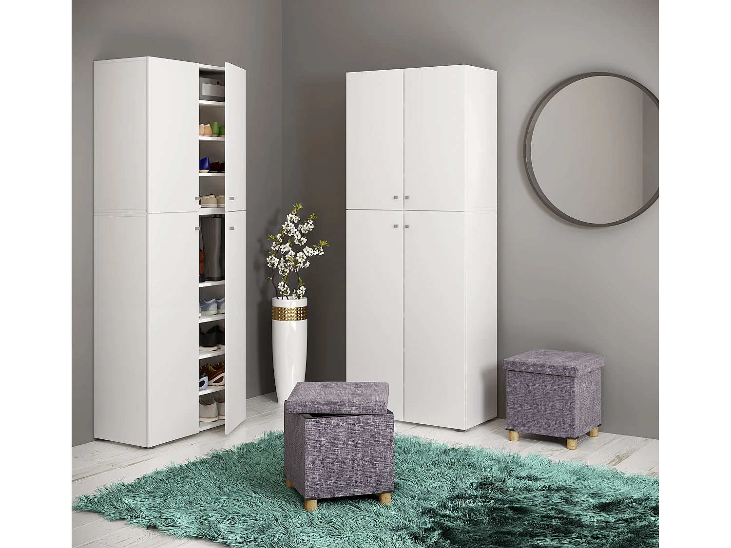 Seat Sizos Gray H. 40 x W. 38 x D. 38 cm