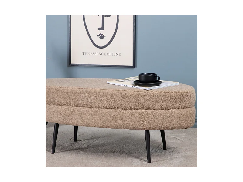 Pouf Design Bouclette "Otto" 100cm Beige