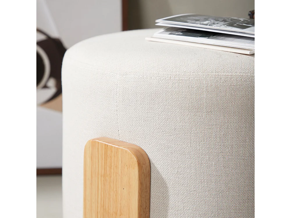 Coffey poef, hocker Ø52,5cm  bruin.