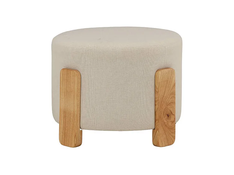 Pouf Design en Tissu "Coffey" 52cm Naturel