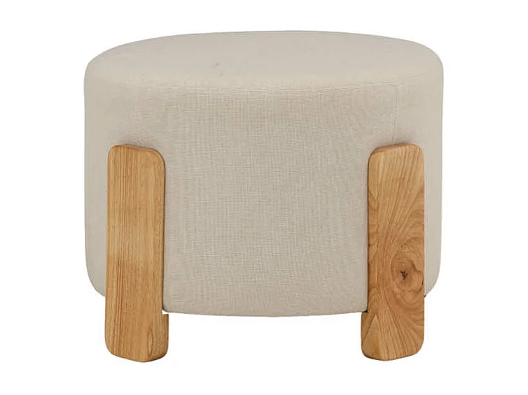 Pouf Design en Tissu "Coffey" 52cm Naturel