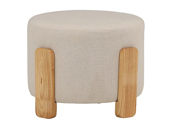 Pouf Design en Tissu "Coffey" 52cm Naturel