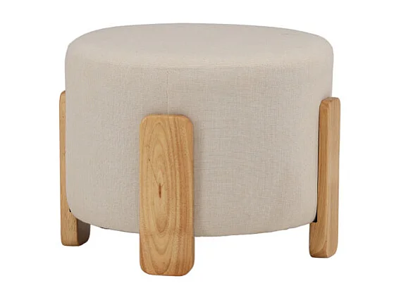 Pouf Design en Tissu "Coffey" 52cm Naturel