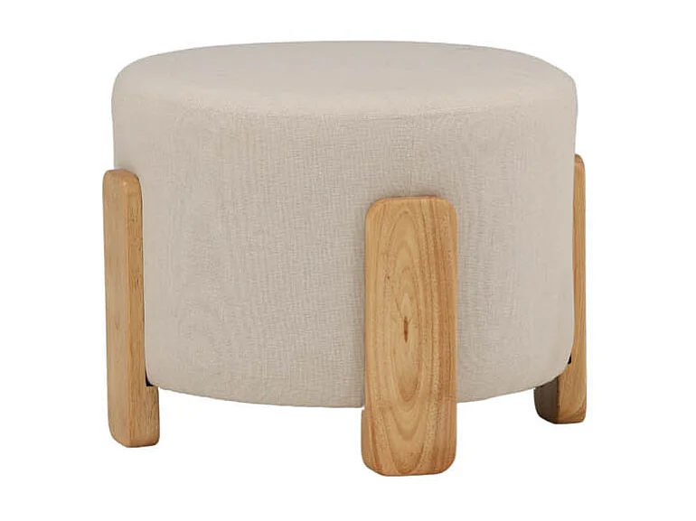 Pouf Coffey, poggiapiedi Ø52,5cm marrone.