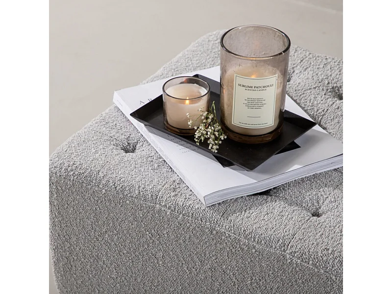 Bowie poef, hocker  zwart, lichtgrijs.