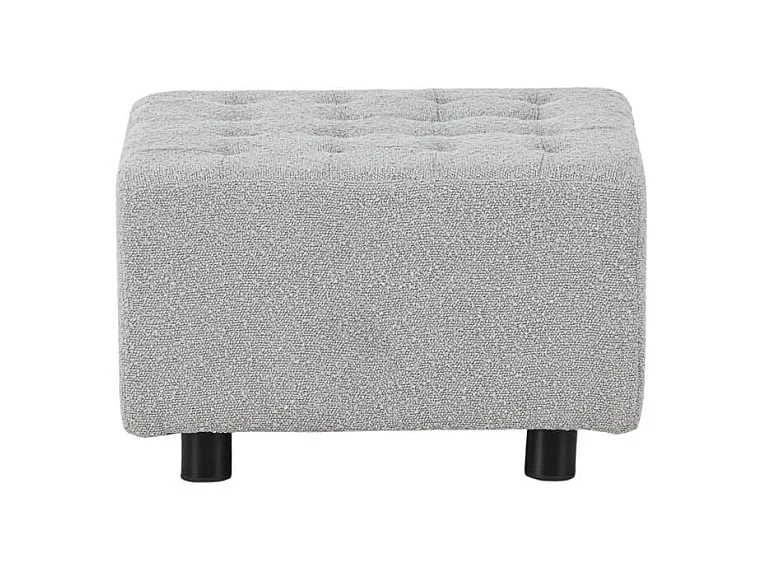 Pouf Tissu Bouclé "Bowie" 51cm Gris Clair