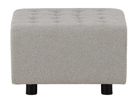 Pouf Tissu Bouclé "Bowie" 51cm Gris Clair