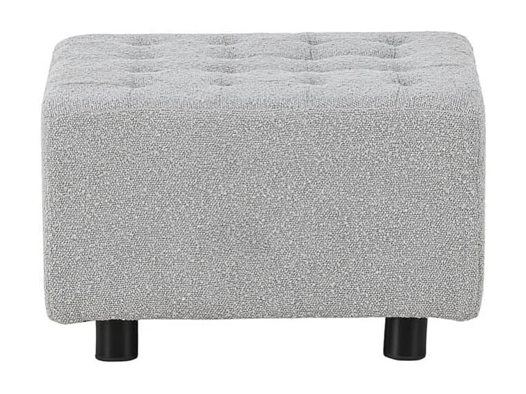 Pouf Tissu Bouclé "Bowie" 51cm Gris Clair