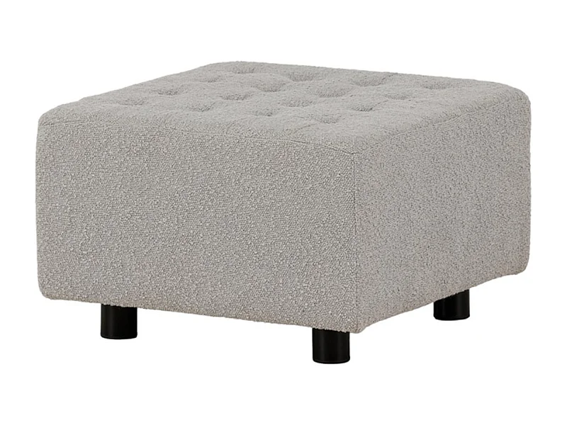 Pouf Tissu Bouclé "Bowie" 51cm Gris Clair