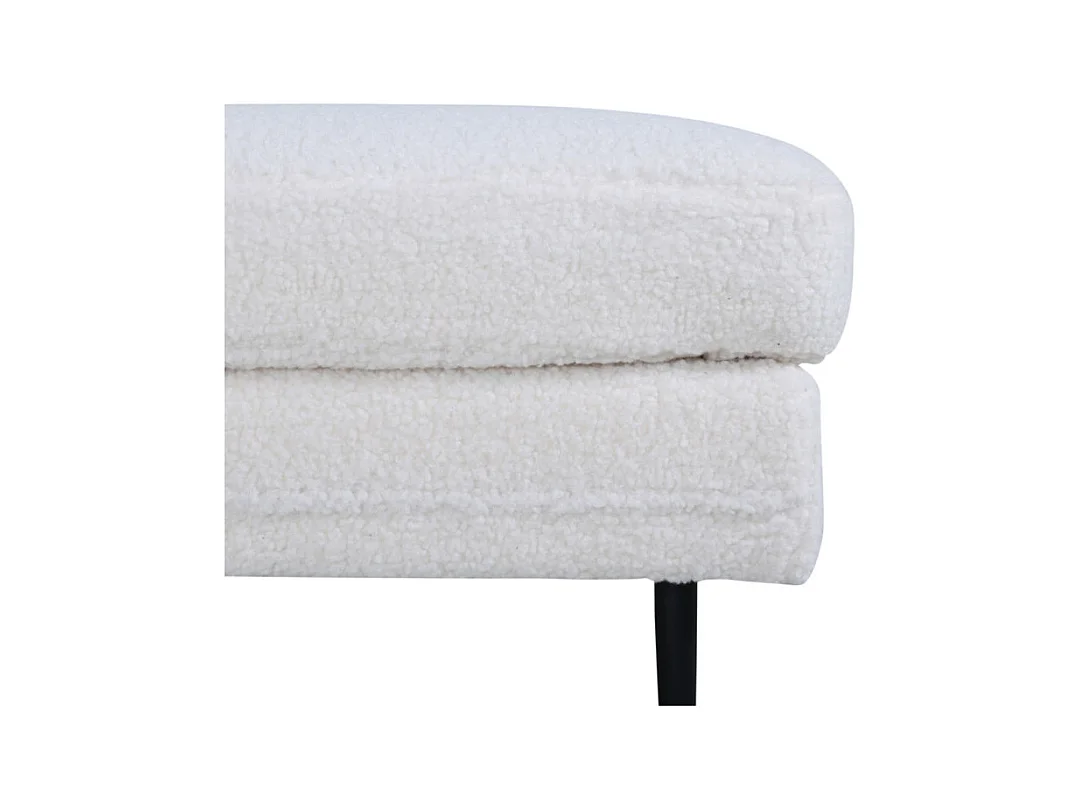 Boom poef, hocker teddystof zwart, wit.