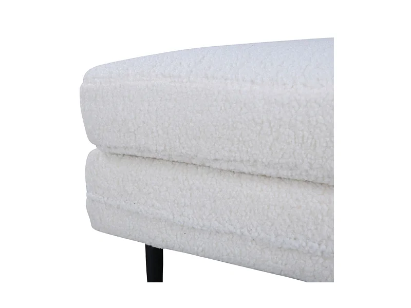 Boom poef, hocker teddystof zwart, wit.