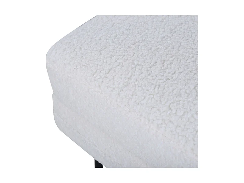 Boom poef, hocker teddystof zwart, wit.