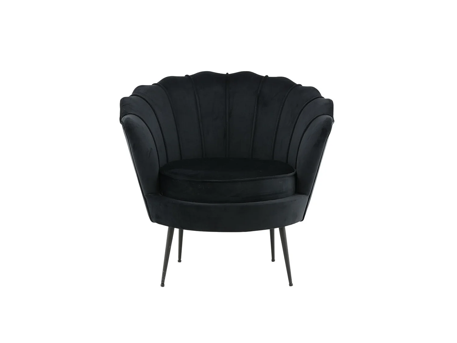 Calais fauteuil velours zwart.