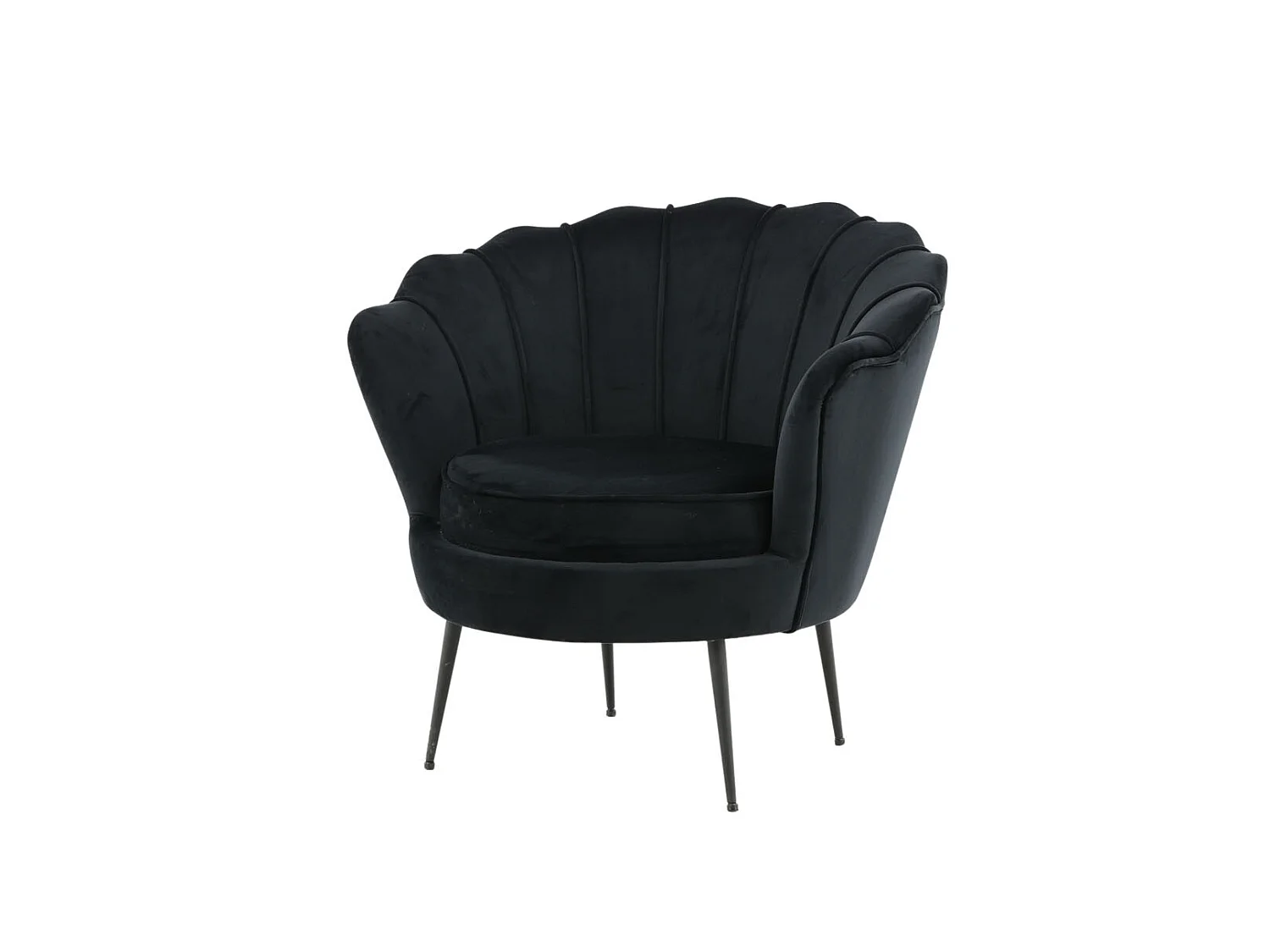 Calais fauteuil velours zwart.