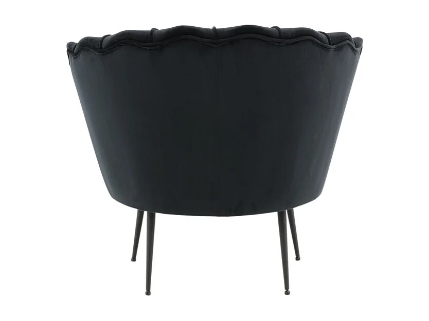 Fauteuil Coquillage en Velours "Calais" 83cm Noir