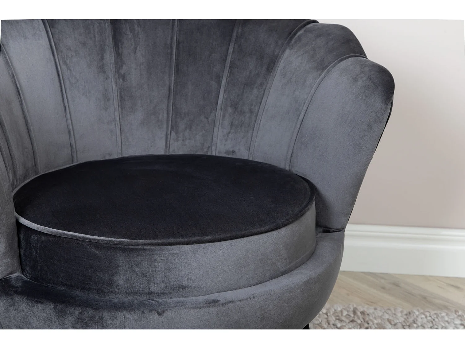 Calais Sessel Velour dunkelgrau.