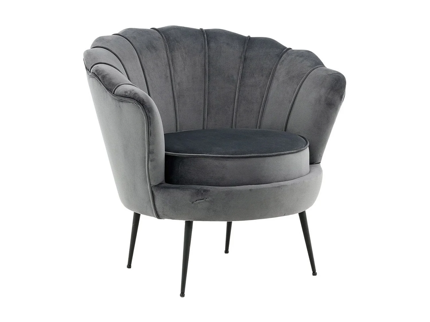 Calais fauteuil velours donkergrijs.