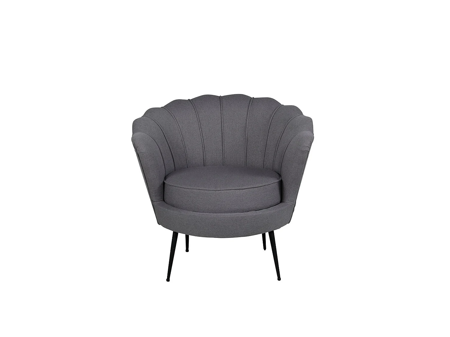 Fauteuil Coquillage en Tissu "Calais" 83cm Gris