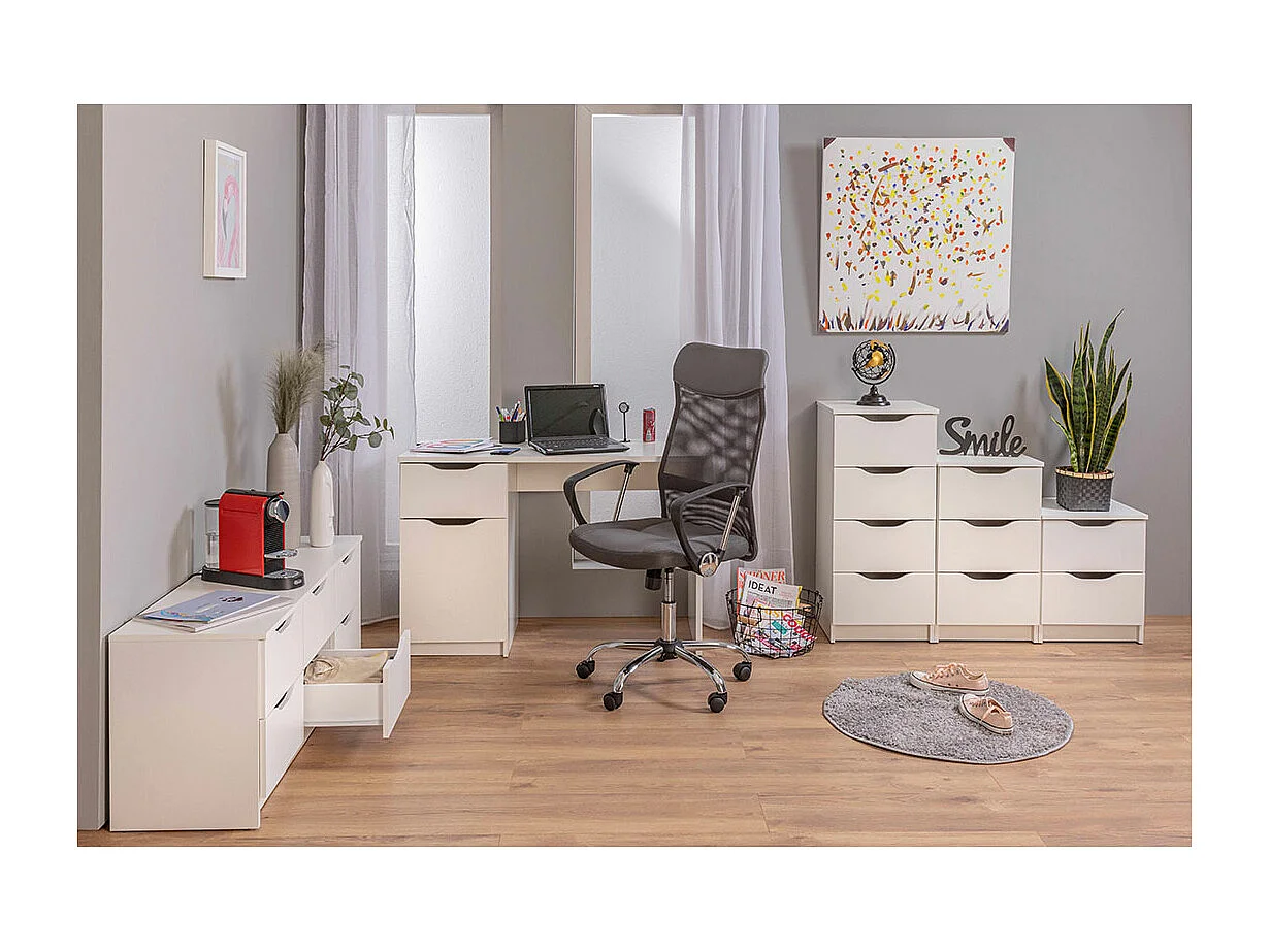 Wung Commode à 3 tiroirs, blanc.