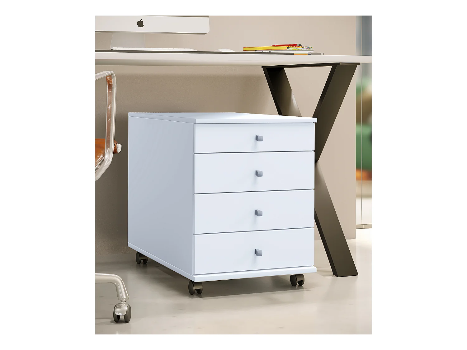 Rollcontainer Bürocontainer Schublade Lona 75 cm