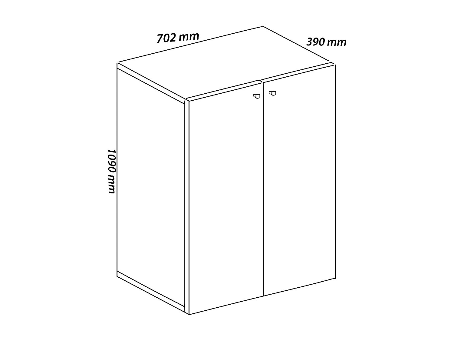 Office cabinet Lona White W. 70 x H. 111 x D. 38 cm