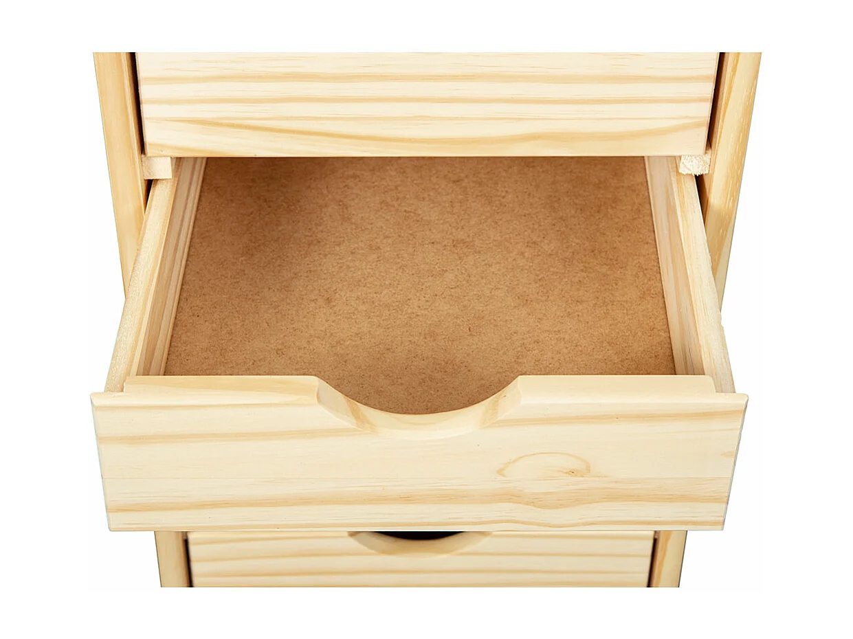 Nilar Commode à roulettes, 6 tiroirs, teinte naturelle.