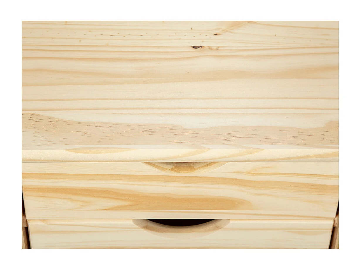 Nilar Commode à roulettes, 6 tiroirs, teinte naturelle.