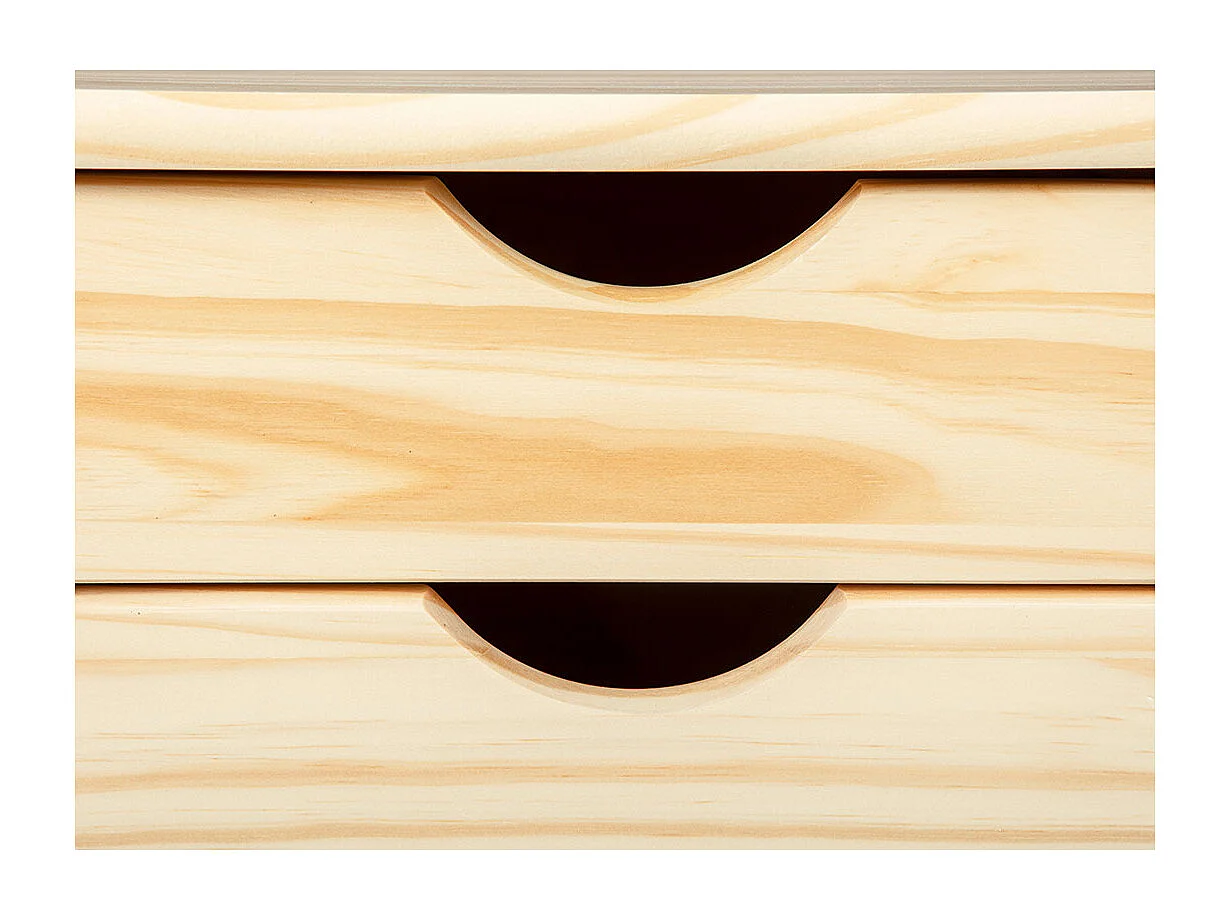 Nilar Commode à roulettes, 6 tiroirs, teinte naturelle.