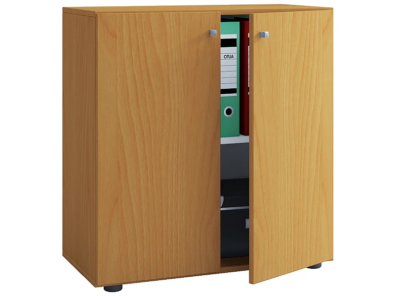 Lona Universalschrank Büro Kommode niedrig 2 Türen Buche dekor.