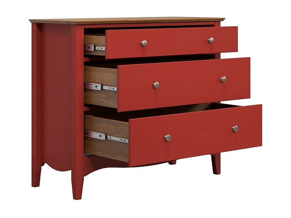 Lissabon Kommode 2, 1 Schublade rot,braun.