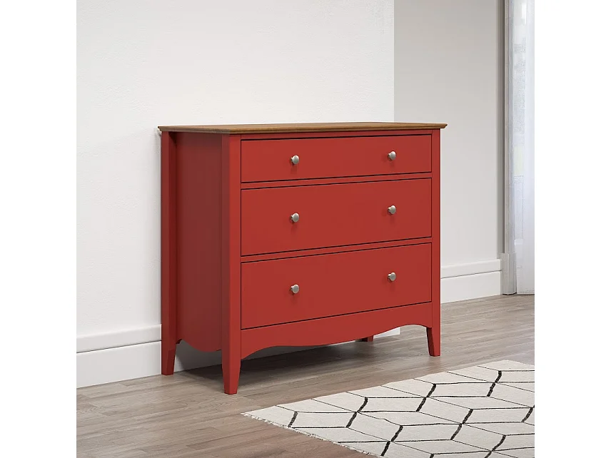 Lissabon Kommode 2, 1 Schublade rot,braun.