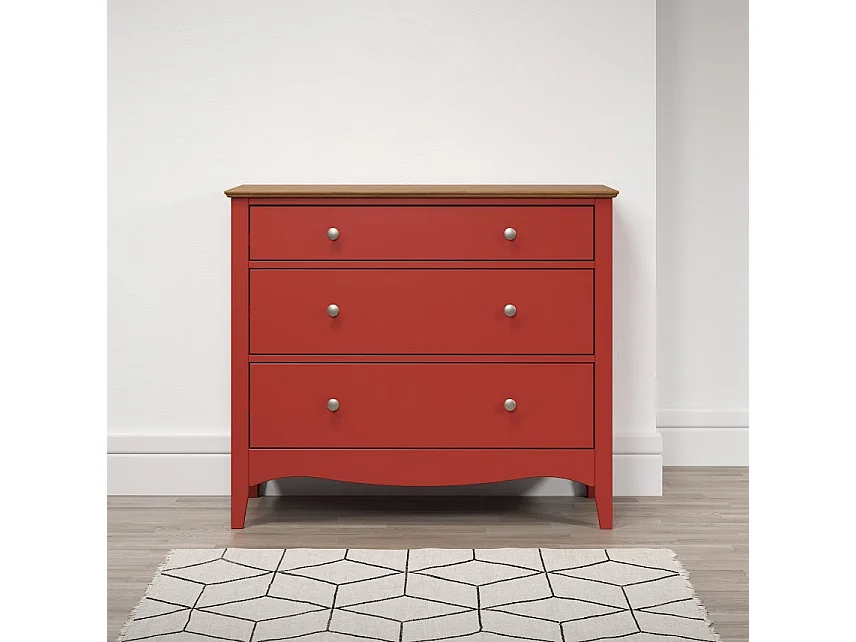 Lissabon Kommode 2, 1 Schublade rot,braun.