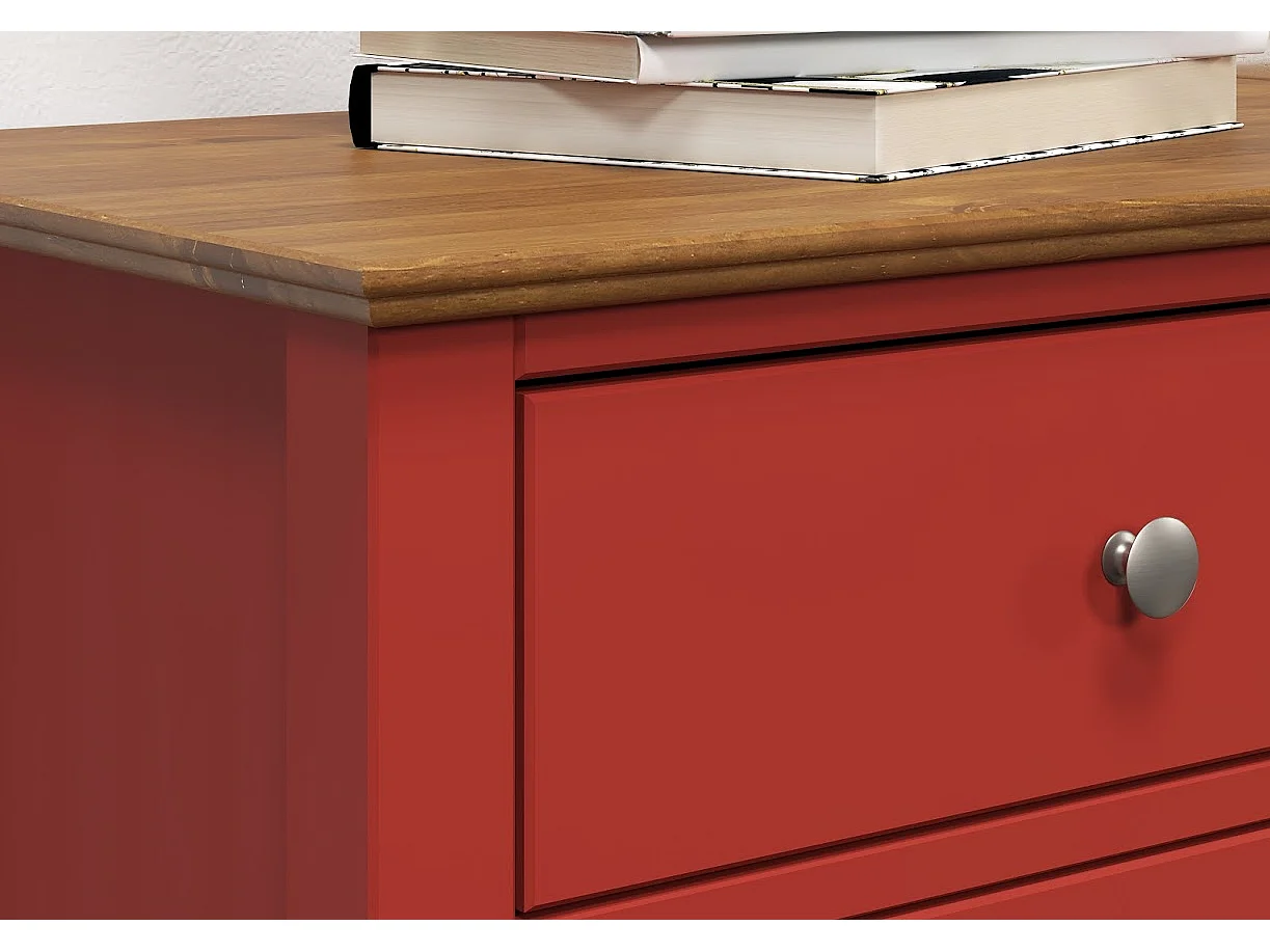 Lissabon Kommode 2, 1 Schublade rot,braun.