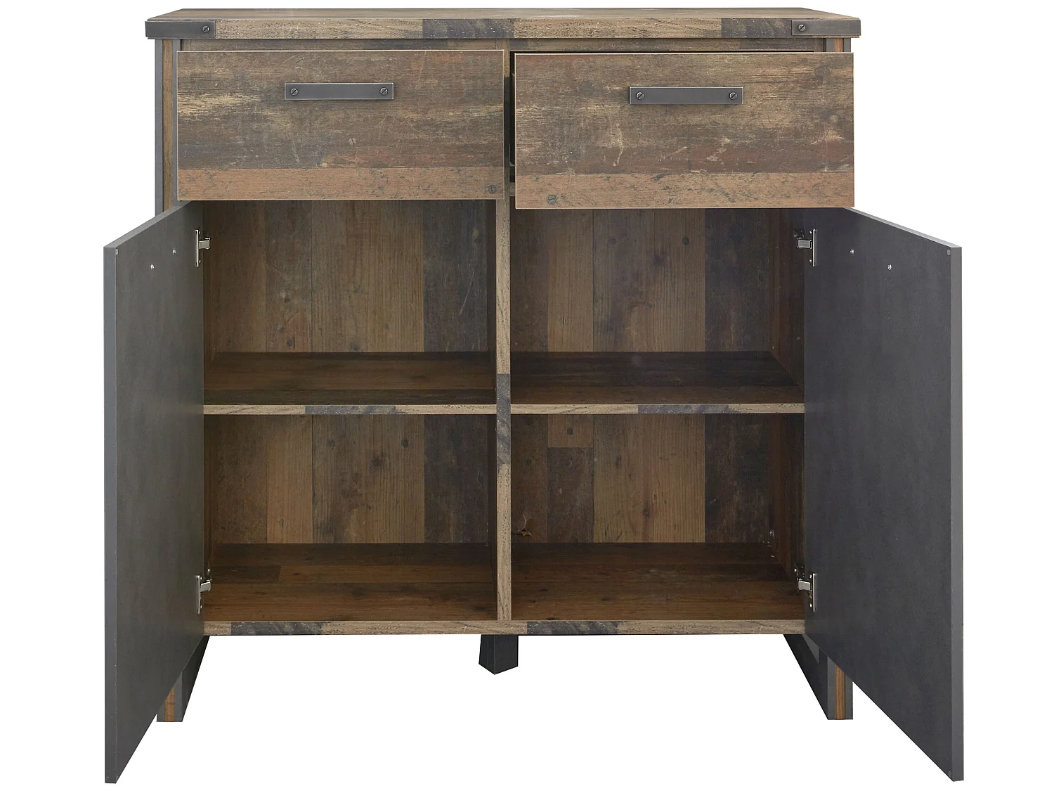 Prip Kommode 2 Türen und 2 Schubladen, Old Wood Dekor, Matera Dekor.