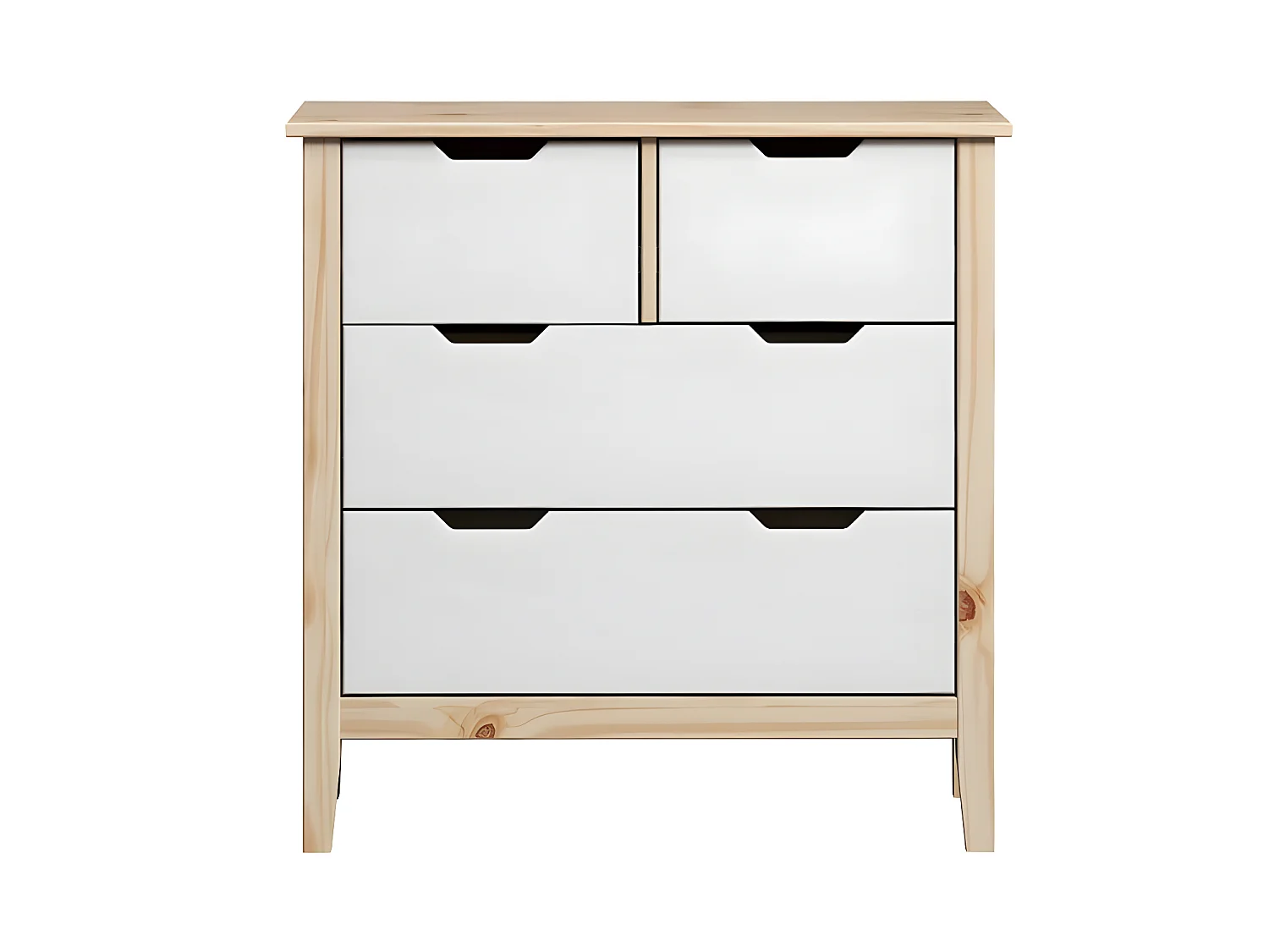 Latera commode 2, 2 tiroirs blanc.