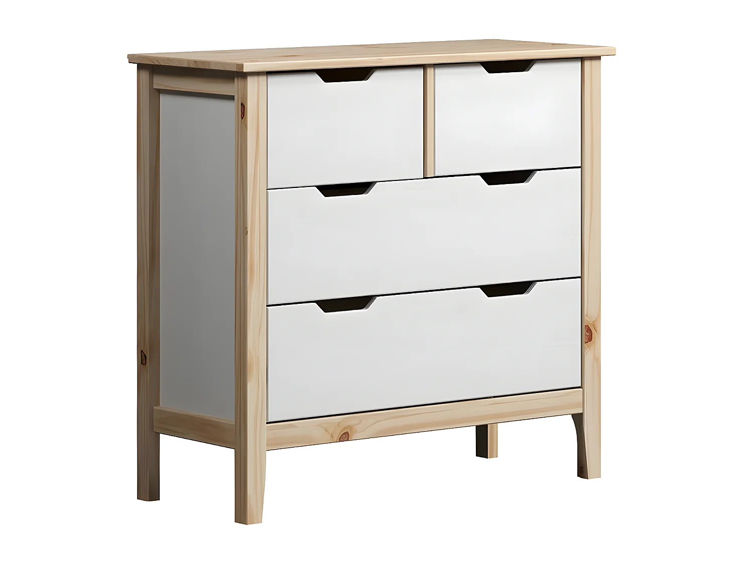Latera commode 2, 2 tiroirs blanc.
