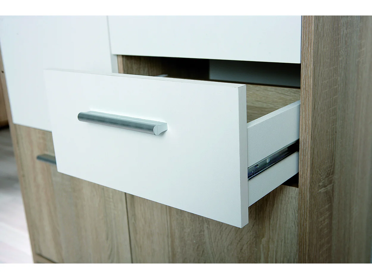 Edsam Commode, 3 portes, 2 tiroirs, imitation chêne Sonoma.