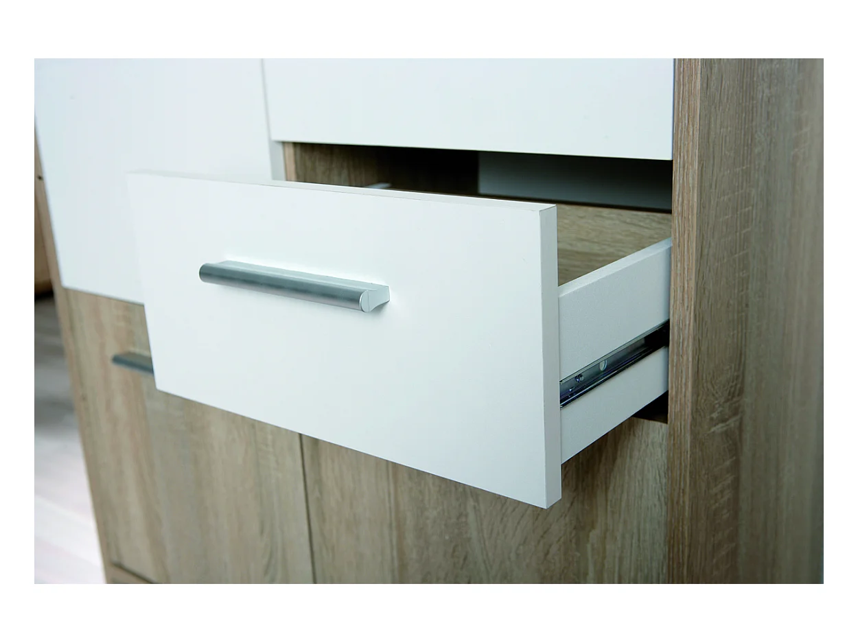 Edsam kommode 3 deuren, 2 lades Sonoma eiken decor.