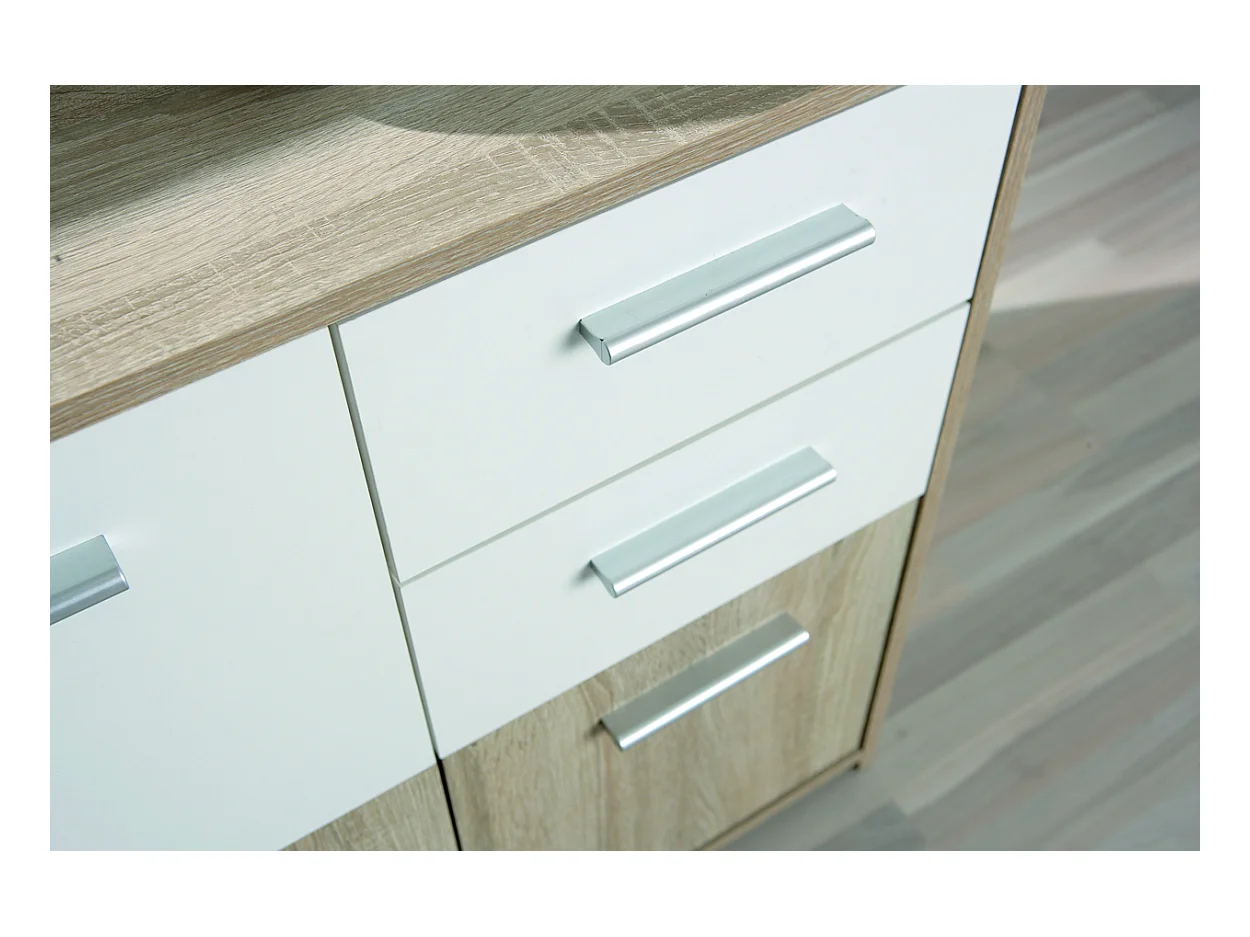 Edsam kommode 3 deuren, 2 lades Sonoma eiken decor.