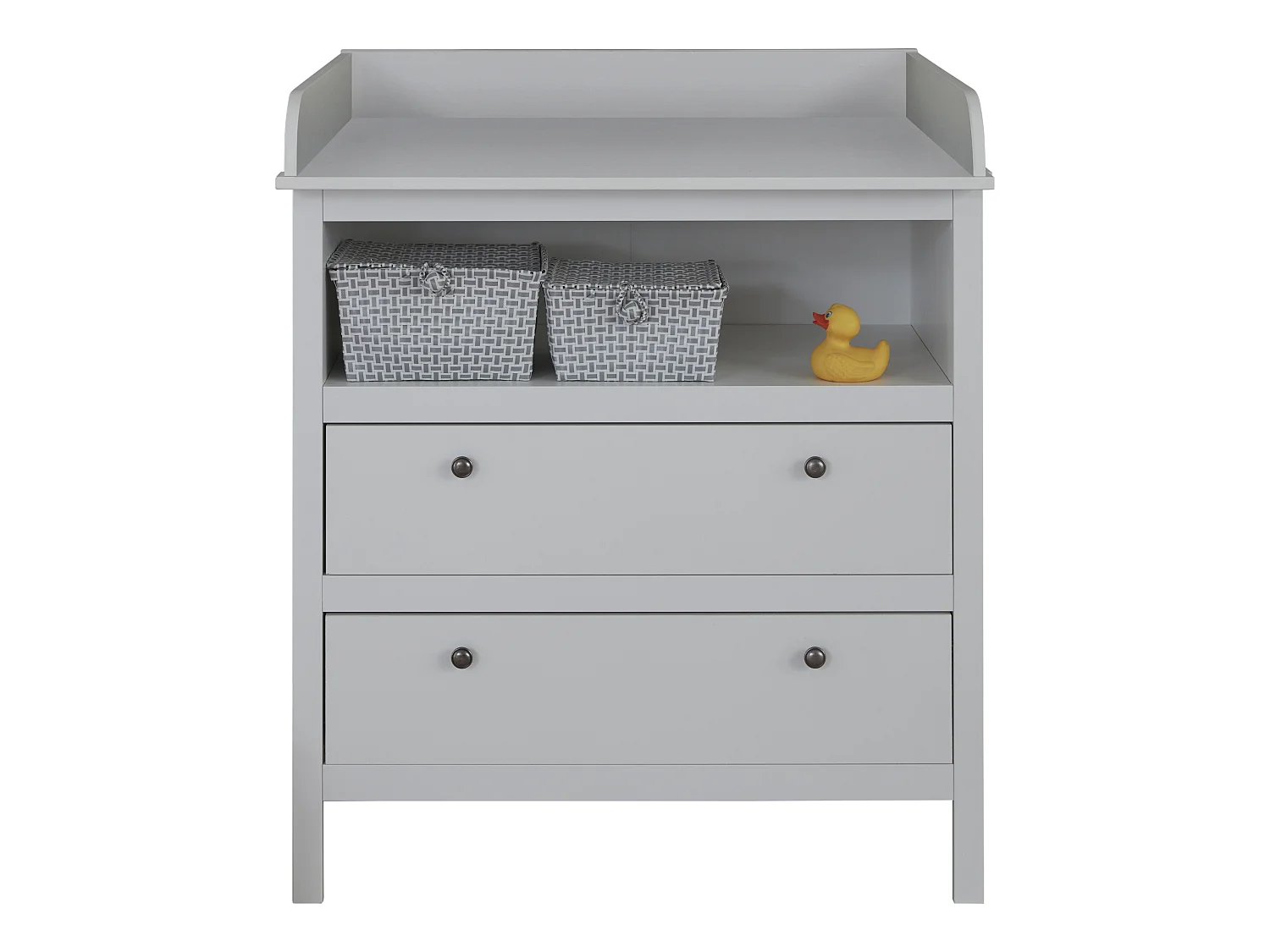 Ory Table à langer, 2 tiroirs et 1 espace de rangement ouvert, blanc.