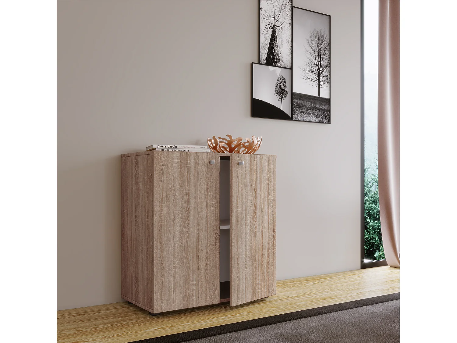 Chest of drawers & sideboards Vandol Sonoma oak (Sägerau) H. 75 x W. 70 x D. 36 cm