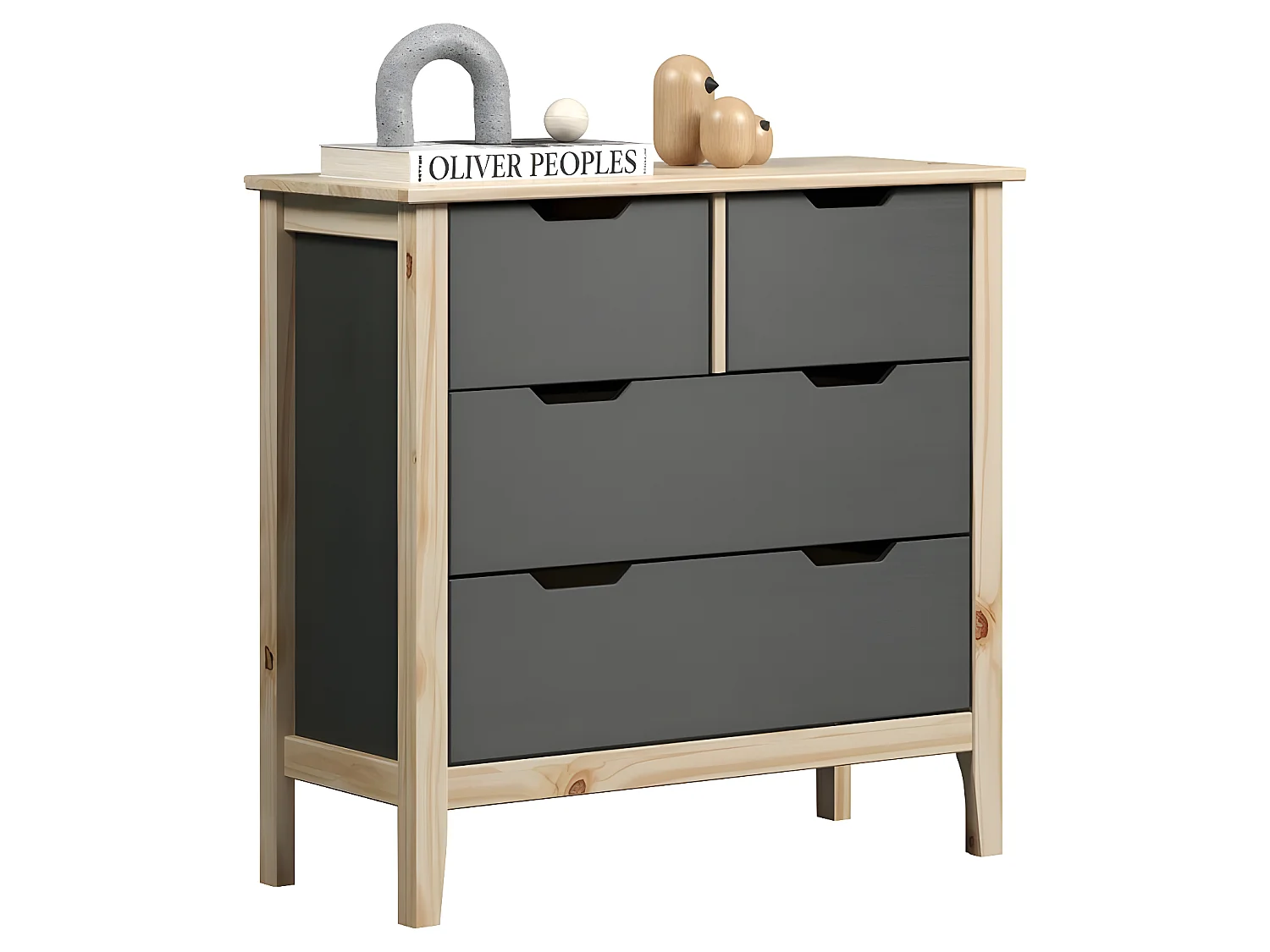 Latera kommode 2, 2 laden grijs.