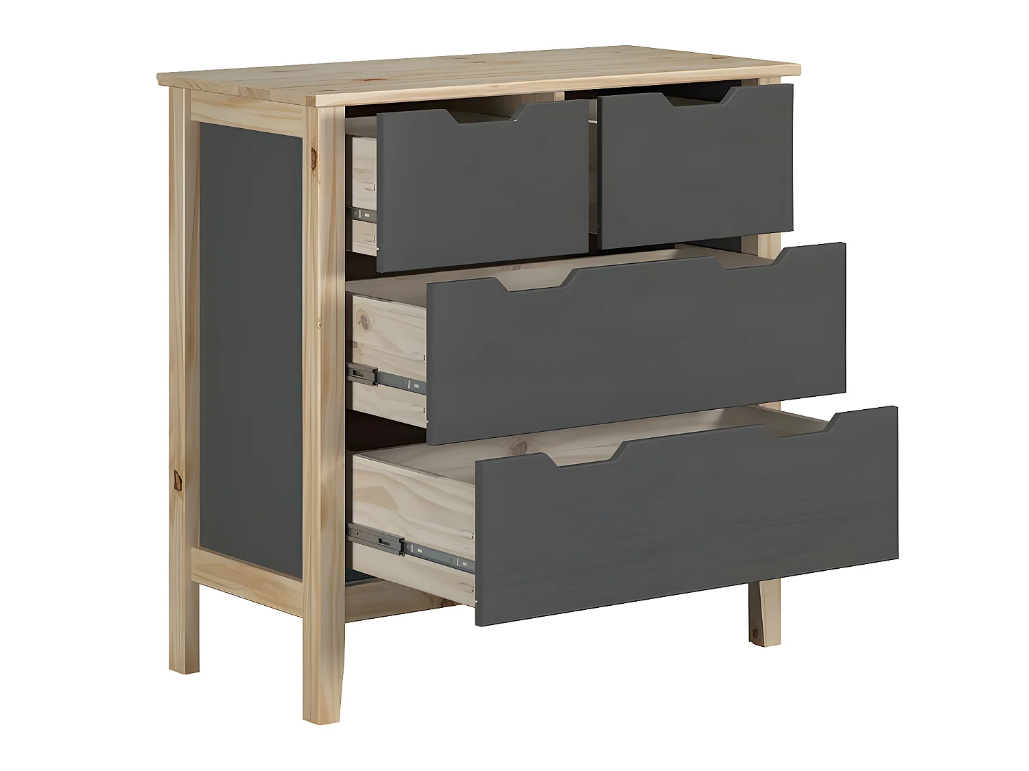 Latera kommode 2, 2 laden grijs.