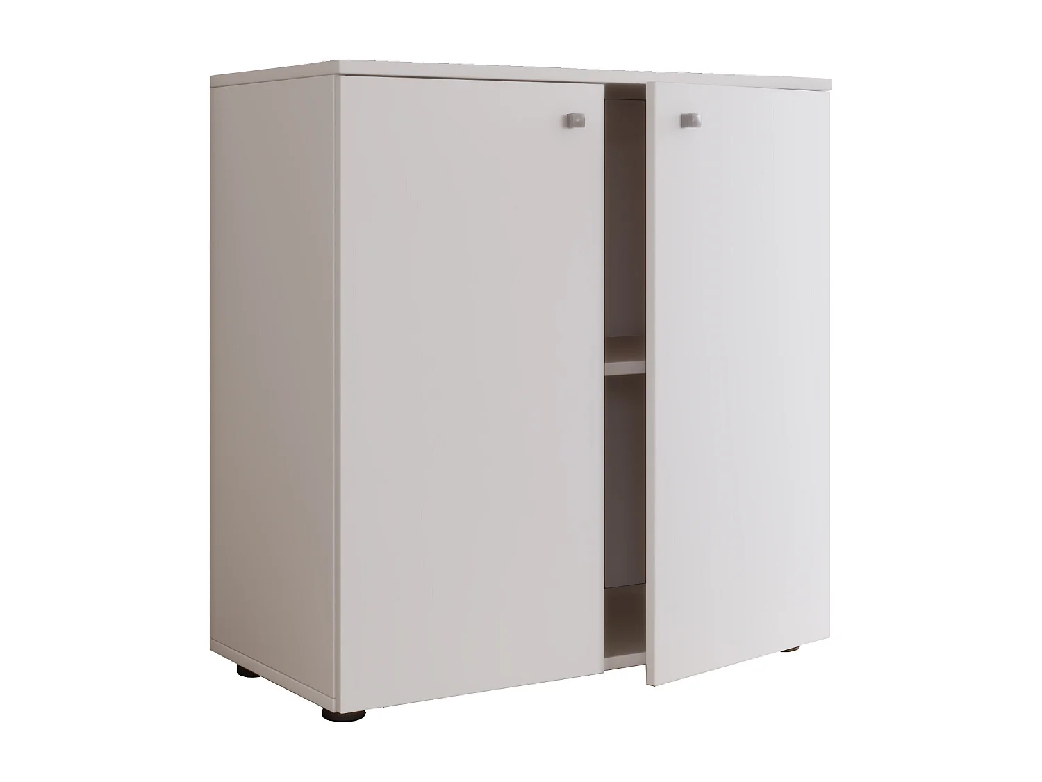 Cómoda de madeira VCM | dimensões aprox. h. 75 x l. 70 x p. 36 cm | aparador com divisórias práticas | 2 portas giratórias - Vandol 1 (branco)