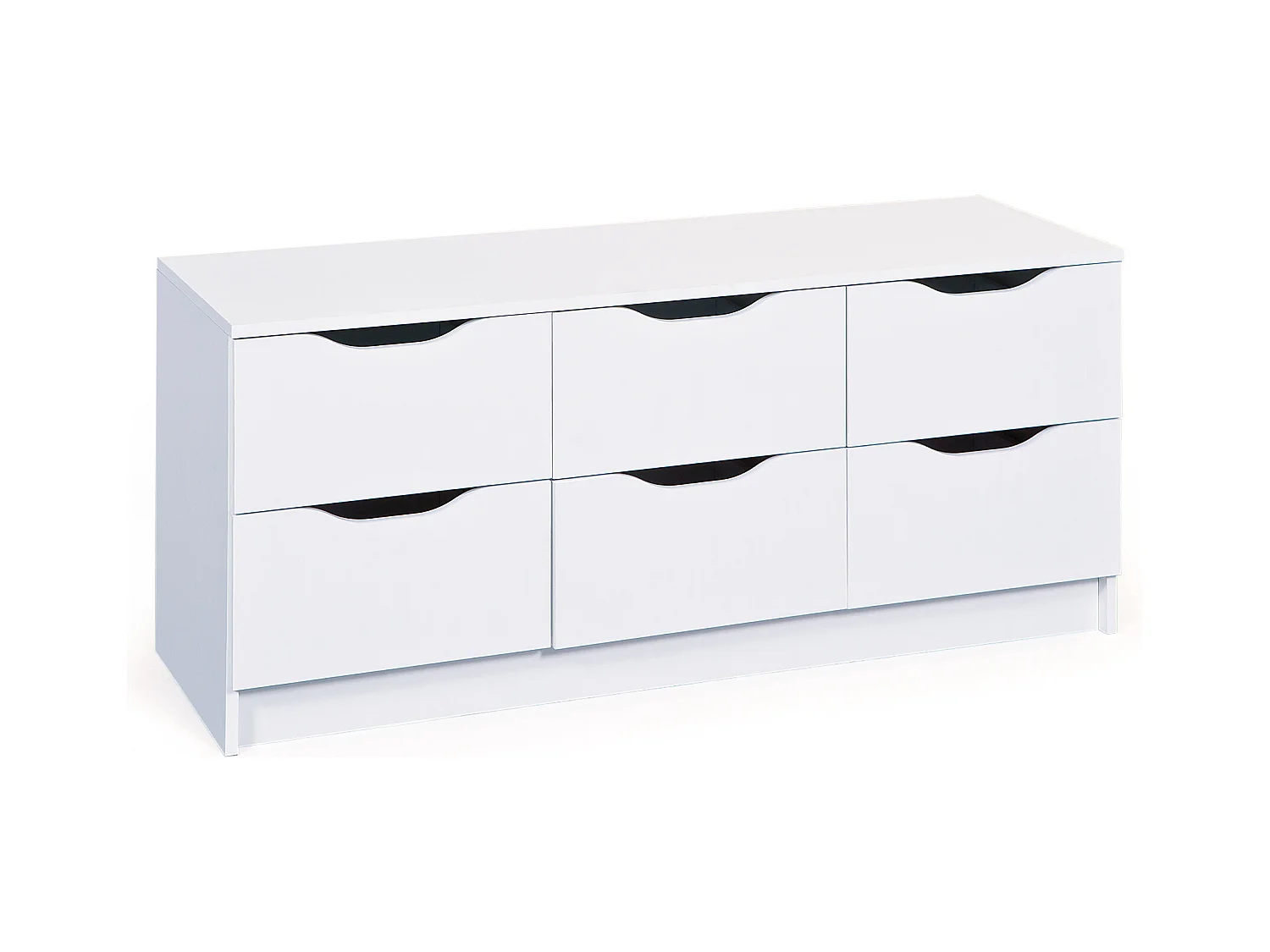 Wung Commode à 6 tiroirs, blanc.