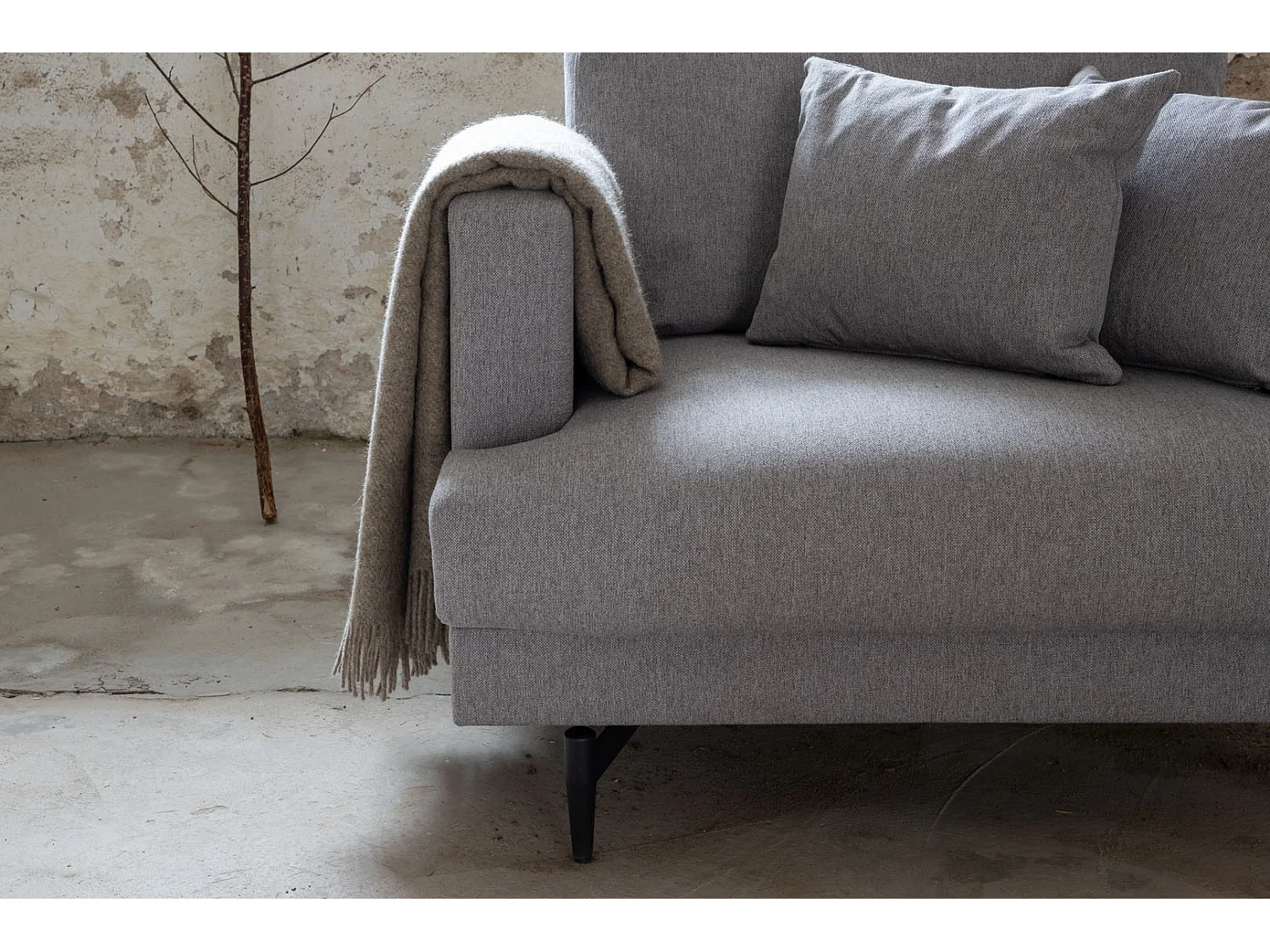 Fauteuil en Tissu "Sofia" 104cm Gris