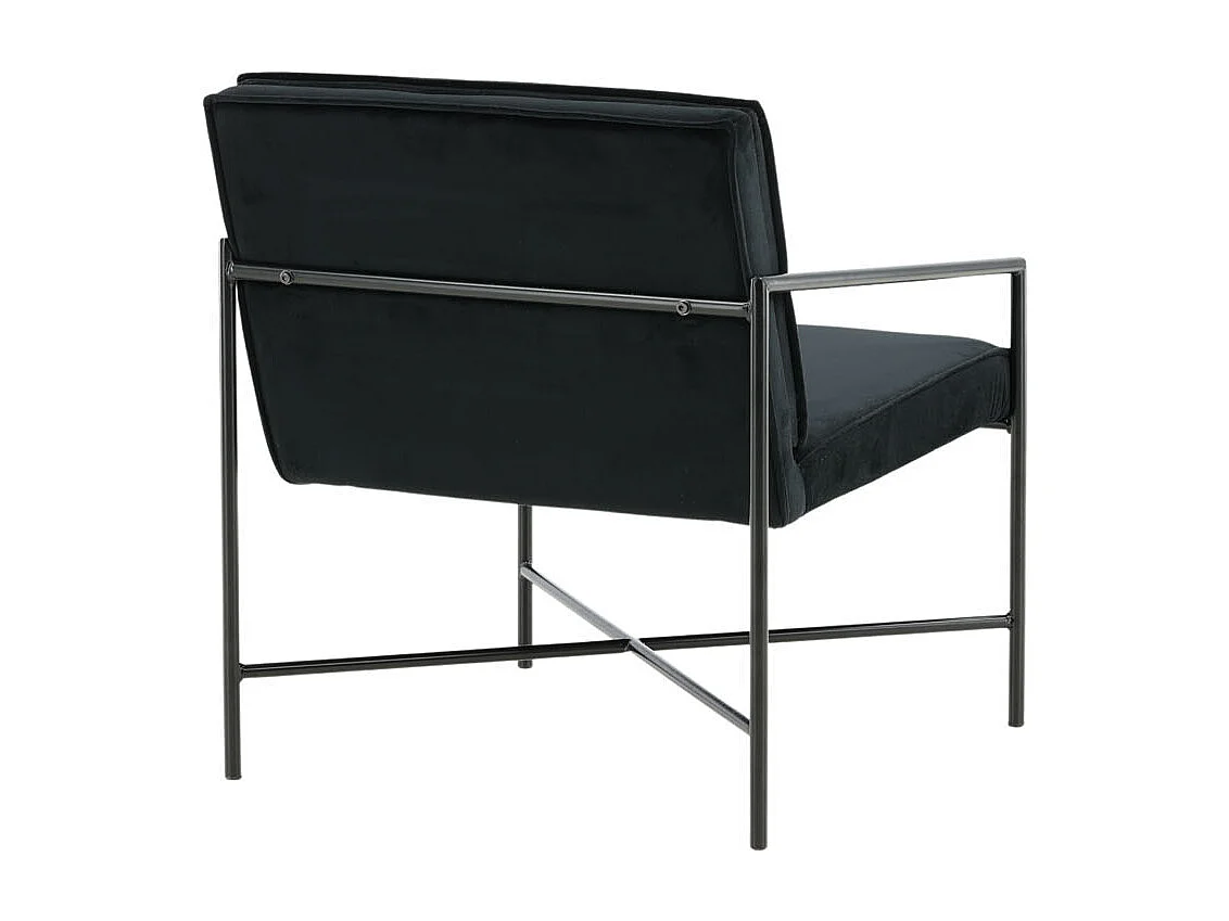 Fauteuil Design Velours "Rakel" 78cm Noir