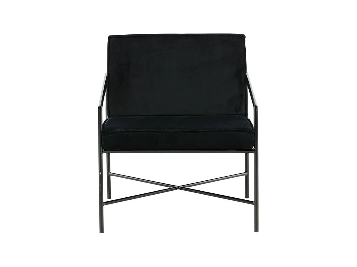 Rakel fauteuil velours zwart.