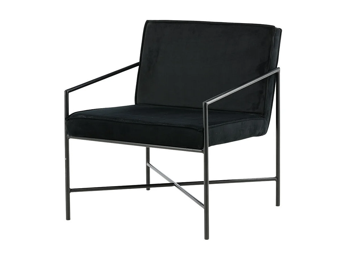 Rakel fauteuil velours zwart.