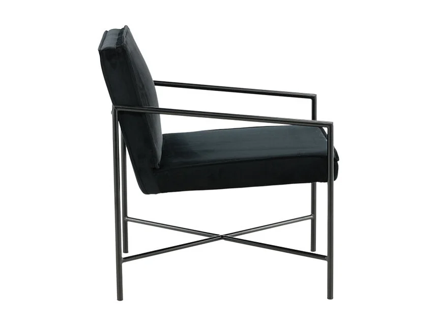 Fauteuil Design Velours "Rakel" 78cm Noir